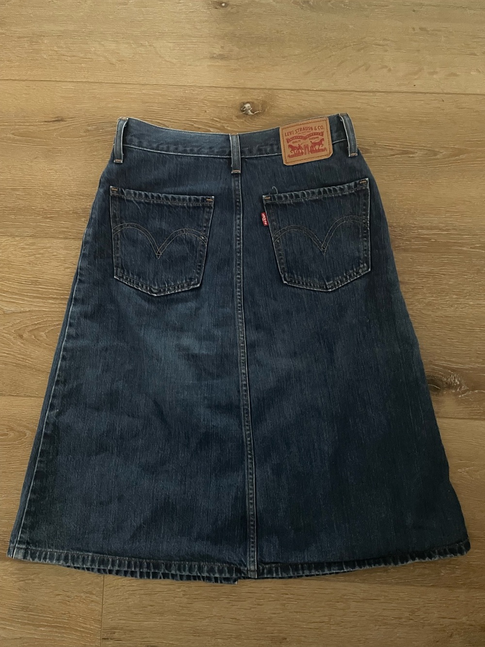 Levi’s A line knee length denim skirt 100% cotton size 25 - Picture 5 of 9